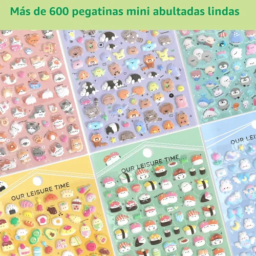 Vista 7 de SHANGRLA Más de 600 mini calcomanías hinchadas – Lindas calcomanías pequeñas Kawaii 3D para niños, niñas, adultos – Micro adhesivo japonés