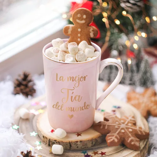 Vista 2 de Maustic Best Aunt Gifts - Taza de café La Mejor Tia Del Mundo, regalos de sobrina sobrino en español, Navidad, Día de la Madre, regalo para tia, 14