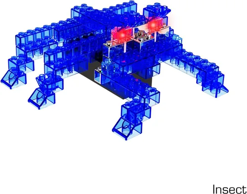 Vista 7 de E-Blox 4 en 1 Power Blox Builder STEM Kit (46 piezas), colorido juego de bloques de construcción con luz LED, construir 4 estructuras 3D, gran