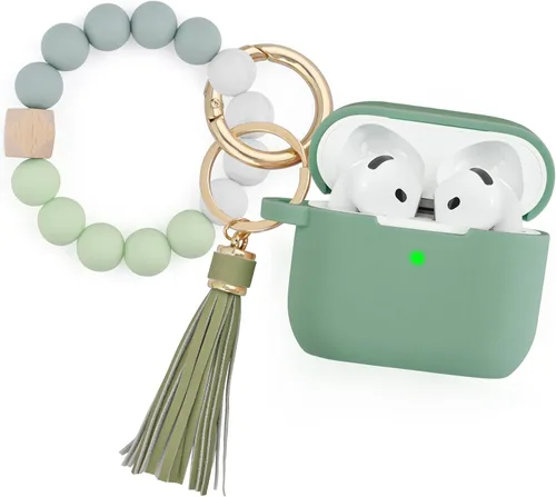 Vista 13 de Filoto Funda para AirPods Pro 3 (2025), funda protectora de silicona suave compatible con Apple AirPods Pro de 3ª generación con pulsera de cuentas