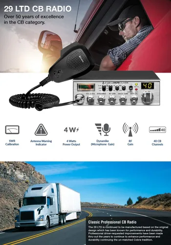 Vista 8 de Radio CB de 40 canales Cobra 29 LTD CHR con capacidad PA, talla única , Beige