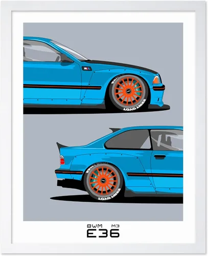 Vista 19 de Poster Master Póster de coche – Impresión clásica de coche – Arte de vehículo – Gran decoración de pared de garaje u oficina – 8 x 10 pulgadas