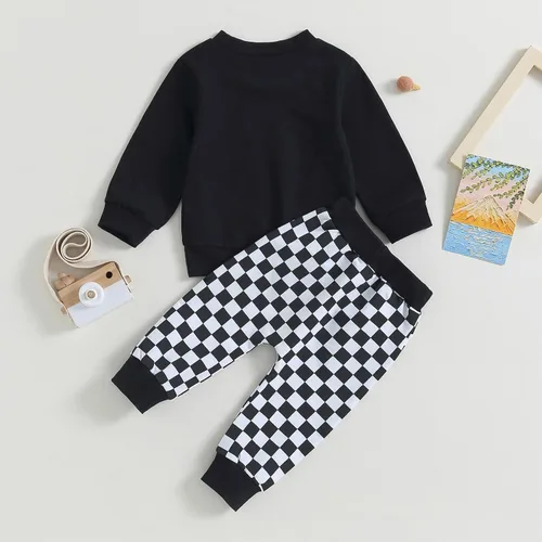 Vista 4 de Conjunto de sudadera de manga larga para bebé niño y niño, para otoño e invierno