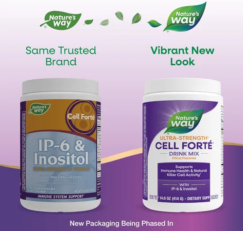 Vista 2 de Nature's Way Ultra Strength (1) Cell Forté Drink Mix, IP-6 y suplemento en polvo de inositol, apoya la salud inmunológica y la actividad natural