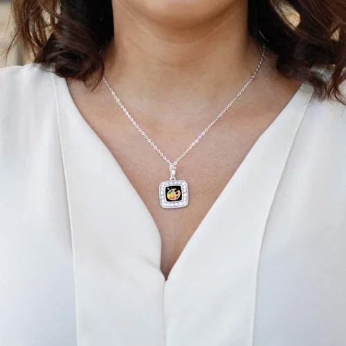 Vista 3 de Inspired Silver - Collar cuadrado de plata de 18.0in con circonita cúbica