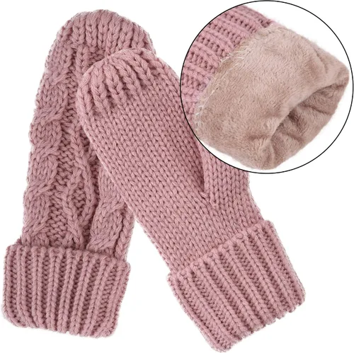 Vista 5 de Andorra Juego de corro, bufanda y guantes de tejido de cable, para mujer, 3 en 1, suave y cálido