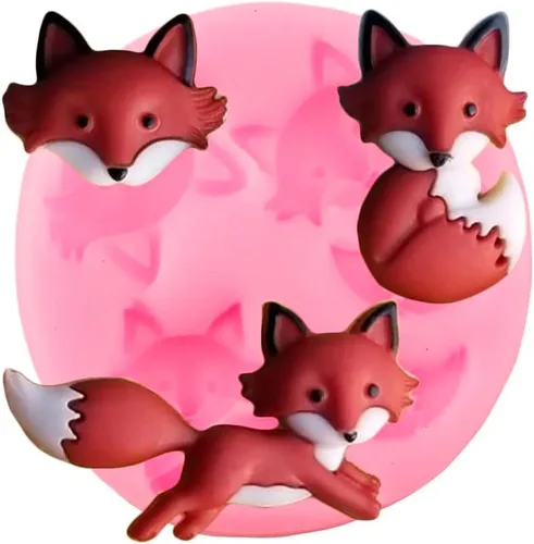 Vista 5 de Molde de silicona 3D de animales de zoológico, elefante, zorro, koala, oso, perro, toro, para bricolaje, caramelos, gelatina, pudín, fondant