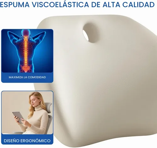 Vista 9 de Skechers Almohada de apoyo lumbar para silla de oficina, almohada lumbar de espuma viscoelástica, almohada lumbar para alivio del dolor de espalda