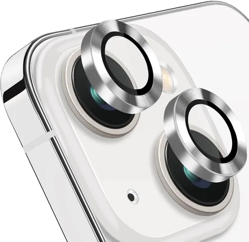 Vista 9 de Compatible con iPhone 14 y 14 Plus, protector de lente de cámara antiarañazos, protector de pantalla de vidrio templado 9H, anillo de cámara a Negro