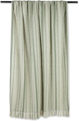 Vista 2 de DII Manta de tiro decorativa trenzada a rayas, 50x60 pulgadas, Alcachofa