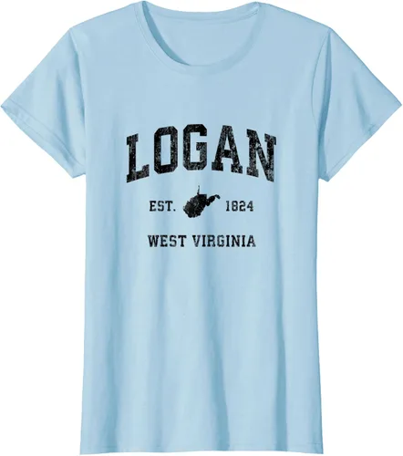Vista 16 de Logan West Virginia WV - Camiseta deportiva clásica negra, Gris