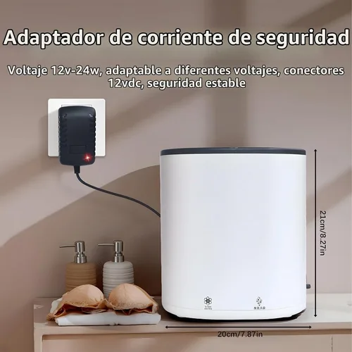 Vista 3 de Mini lavadora automática de ropa interior, mini lavadora portátil, limpieza profunda de ropa interior, ropa de bebé, lavandería pequeña, secado