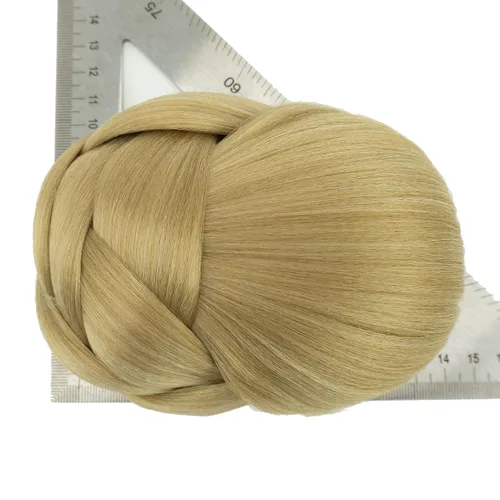 Vista 4 de IMISSU Cubierta de pelo trenzado con moño, piezas de cabello en forma de dona, coleteros para cabello con clips de peluca, recogida y recogida