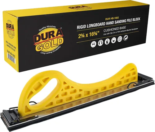 Vista 10 de Dura-Gold Pro Series Firm & Flex Longboard - Bloque de Lima de Lijado Manual, Respaldo de Velcro y Almohadilla Adaptadora PSA - Usar con Rollos