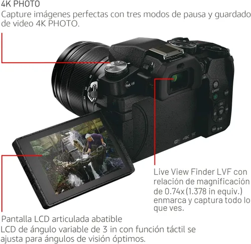 Vista 4 de Cámara Panasonic Lumix DMC-G85KBODY de lentes intercambiables, sin espejo, 4K, cuerpo solamente, 16 megapíxeles, negro