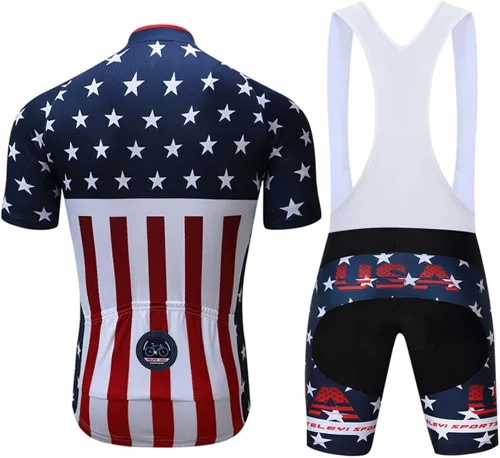 Vista 2 de JPOJPO - Conjunto de camiseta de ciclismo para hombre, manga corta, ropa para bicicleta MTB, ropa Ciclismo Team Downhill pantalones cortos