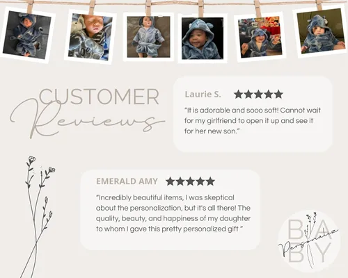 Vista 4 de PersonalizedcElephant - Bata de baño para bebé con cara de animal para regalos de ducha de niño y niña, Chevron Elephant