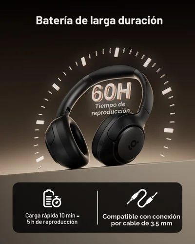 Vista 4 de wegear Auriculares híbridos con cancelación activa de ruido, auriculares inalámbricos ANC Bluetooth 5.4 sobre la oreja, llamadas claras, graves