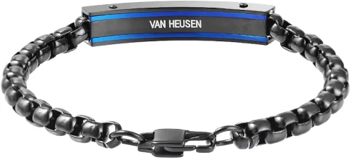 Vista 2 de Van Heusen Pulsera de identificación de cadena de acero inoxidable para hombre