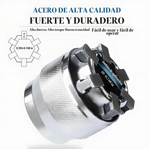 Vista 3 de Convertidor Universal de Manguito de Enchufe Multifuncional para Llave de Transmisión de 3/8", Adaptador de Enchufe Ajustable de 10-19mm