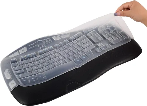 Vista 10 de Logitech K350 MK550 MK570 Wireless Wave Keyboard, protector de teclado de silicona ultrafino para Logitech K350 MK550 MK570 Accesorios de protección