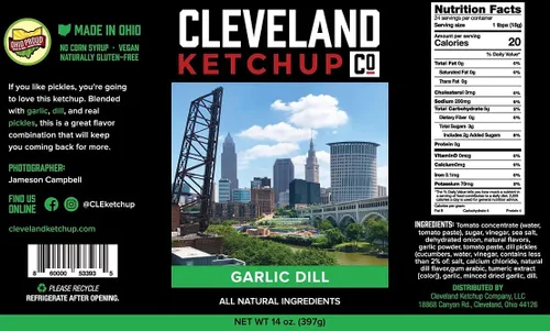Vista 4 de Cleveland Ketchup - 4 variedades sabrosas - Clásico, tocino y bourbon, eneldo de ajo, pimiento fantasma (paquete de 4 variedades)