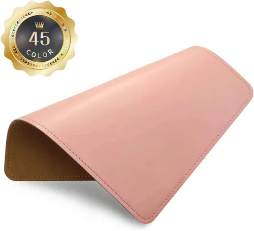 Vista 41 de Alfombrilla para mouse, alfombrilla de mouse de poliuretano, alfombrilla de mouse de cuero con borde cosido base de microfibra con antideslizante