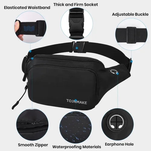 Vista 3 de Riñonera para mujeres y hombres con cinturón para correr, XX-Negro, Deporte, a la moda