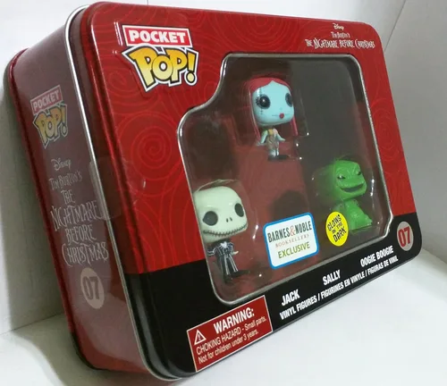 Vista 2 de The Nightmare Before Christmas Pocket Pop! Paquete de 3 – Brilla en la oscuridad Barnes and Noble exclusivo