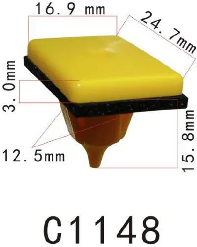 Vista 62 de Autobahn88 - Clip de remache tipo push-in para parachoques, compatible con Renault (OEM: 054000001R) (Paquete de 20)