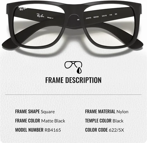Vista 41 de Ray-Ban RB4165 JUSTIN CLASSIC - Gafas de sol de forma cuadrada con kit oficial de gafas