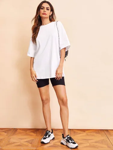 Vista 5 de Verdusa Camiseta casual básica de manga larga con cuello redondo para mujer