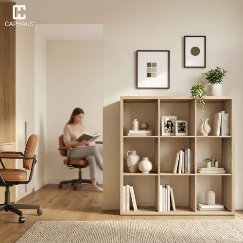 Vista 9 de CAPHAUS Estante organizador de almacenamiento de 13 pulgadas, con borde exterior extragrueso, divisor de estante de almacenamiento abierto, Roble