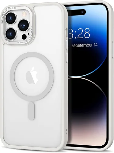 Vista 232 de Anuck - Funda magnética para iPhone 11 compatible con MagSafe, carcasa trasera mate translúcida dura, borde de TPU, delgada, resistente a impactos