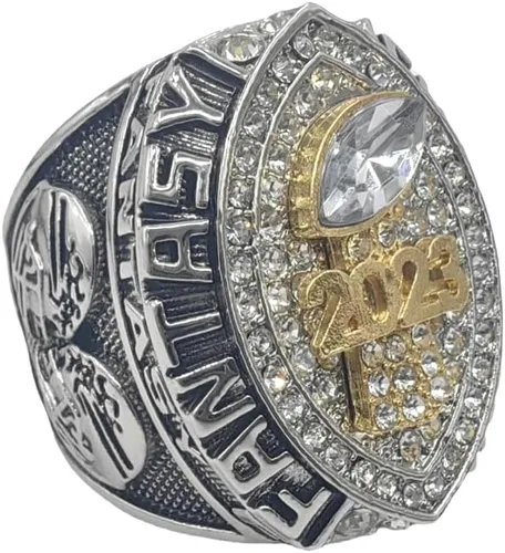 Vista 5 de Customize 2023 Fantasy Football Championship Rings Trophy Prize with Necklace