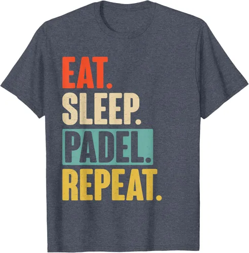 Vista 74 de Eat Sleep Padel Repeat - Camiseta de pádel retro vintage, Negro