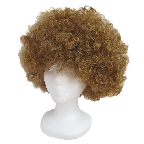 Vista 2 de Peluca afro marrón económica ~ Peluca de fiesta de disfraces de Halloween (STC13034)