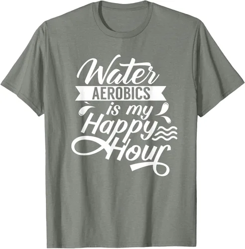 Vista 26 de Water Aerobics Is My Happy Hour Hobby Instructor Aqua Camiseta Negro