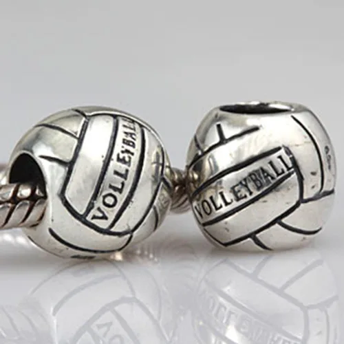 Vista 3 de Encanto de voleibol de plata de ley 925 encanto deportivo para pulsera Pandoar (A)