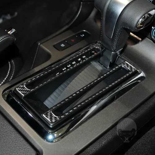 Vista 5 de NVCNX Fibra de Carbono Compatible con Ford Mustang GT Shelby 2010-2014 2011 2012 2013 Consola Central del Coche Transmisión Automática Caja