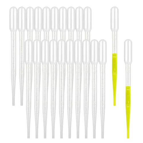 Vista 9 de moveland 25Pcs 1ML Pipetas cuentagotas desechables - Pipetas de plástico desechables para ciencia de laboratorio, aceites esenciales, arte DIY