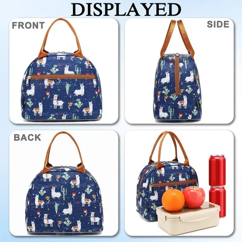 Vista 8 de Bolsa de almuerzo aislada FlowFly - Bolsa de asas organizadora para mujeres/hombres, Alpaca