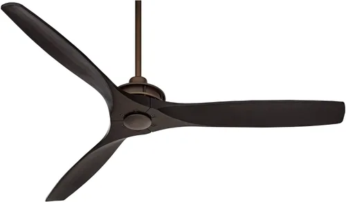 Vista 7 de Casa Vieja Ventilador de techo rústico de 52 pulgadas con 3 aspas para interiores con control remoto, bronce aceitado negro mate, madera maciza