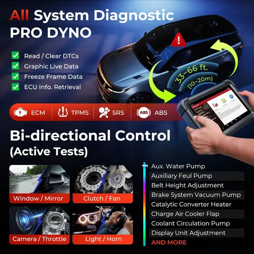 Vista 4 de Launch X431 PRO Dyno Bidirectional Scan Tool, ECU Coding Online Offline, 38 HOT Services, CANFD DoIP, FCA SGW, 8 módulos de expansión
