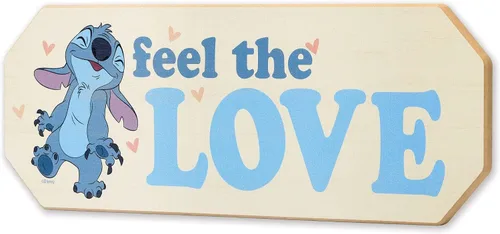 Vista 2 de Open Road Brands Disney Lilo and Stitch Feel the Love - Decoración de pared Agua/Crema