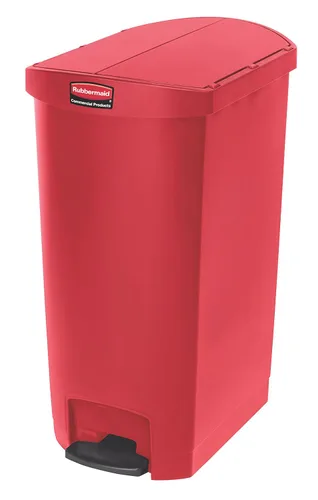 Vista 26 de Rubbermaid Commercial Products - Bote de basura Streamline Slim con pedal Papelera de plástico, 4 galones (15 litros), color rojo, con manos