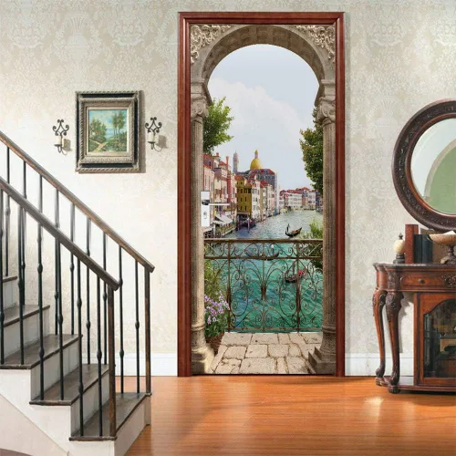 Vista 71 de Calcomanías 3D para puerta, murales para despegar y pegar, papel tapiz de caballo, calcomanías autoadhesivas extraíbles de PVC, impermeable, póster