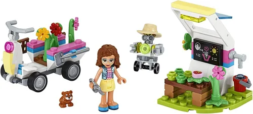 Vista 4 de LEGO Friends Olivia's Flower Garden 41425 Juguete de construcción para niños; este jardín de juegos viene con 2 figuras construibles, Friends Olivia