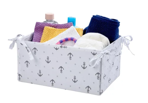 Vista 2 de Nautica Los niños separa almacenamiento de habitación del cuarto del bebé con estampado de ancla/punto, gris
