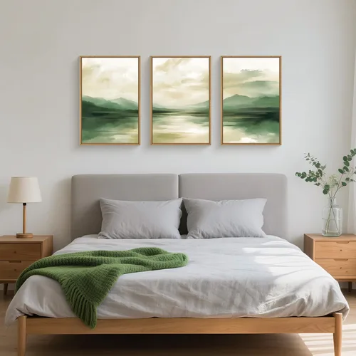 Vista 191 de FWIEXA Juego de Arte de Lienzo Bohemio Enmarcado para Pared, Cuadros Botánicos Verde Salvia Decoración de Pared, Impresiones de Arte de Plantas